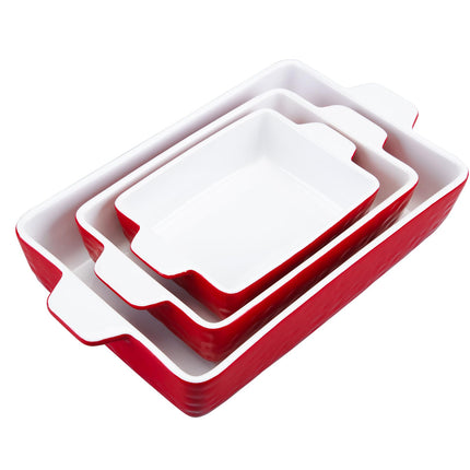 GarveeHome Baking Dishes Set of 3, Ceramic Bakewar