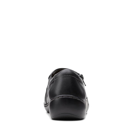 Clarks Women's Cora Giny Loafer, Black Tumbled, 3.5 UK Wide