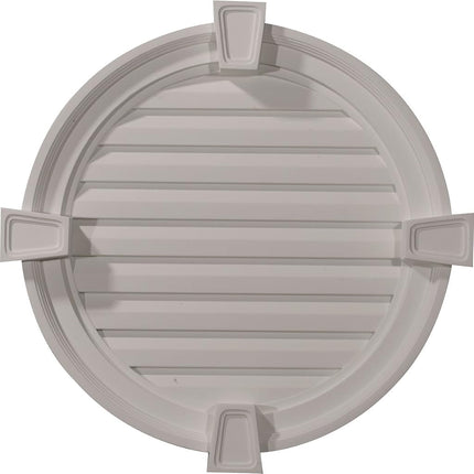 22" H x 22" W x 2.13" D Round Gable Vent with Keystones