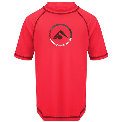 Kanu Surf Boys' Haywire UPF 50+ Sun Protective Rashguard Swim Shirt, Haywire Red, 8