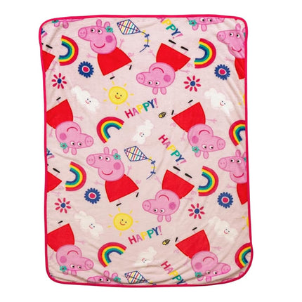 Plaid Peppa Pig pour enfants, ultra doux et soyeux au toucher, 102 cm x 127 cm, (Produit sous licence officielle)