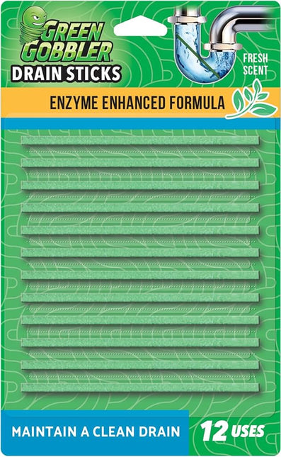 Green Gobbler Bio-Flow Drain Cleaner Strips 12-Pac