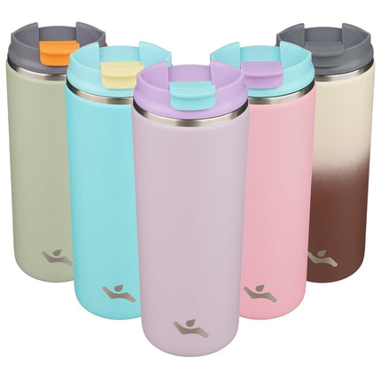 Konokyo Tumbler with Lid, 16 oz Travel Coffee Mug Double Wall Vacuum Stainless Steel Thermal Metal Cup Insulated Water Bottle,Lavender