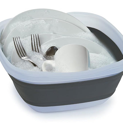 Progressive Prepworks by Collapsible Dish Tub, Large 10 Quart Capacity, Pop Up Portable Dish Tub, Washing Basin