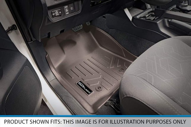 SMARTLINER Custom Fit Floor Mats 3 Row Liner Set Cocoa for 2017-2020 GMC Acadia with 2nd Row Bucket Seats