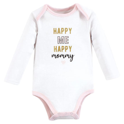 Hudson Baby Baby Girls Cotton Long-sleeve Bodysuits 3-pack, Leopard Mamas Mini, 9-12 Months