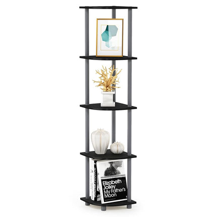 Furinno TURN-N-TUBE 5-Tier Corner Shelf, Bookcase,