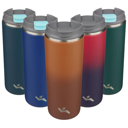 Konokyo Tumbler with Lid, 16 oz Travel Coffee Mug Double Wall Vacuum Stainless Steel Thermal Metal Cup Insulated Water Bottle,Caramel