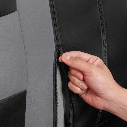 BDK Combo Sport Accent Fresh Design Matching All ProtectiveSeat Covers (2 Front 1 Bench) with Heavy Protection Sleek Graphic Car Auto Carpet Floor Mats (4 Set) - Gray Accent