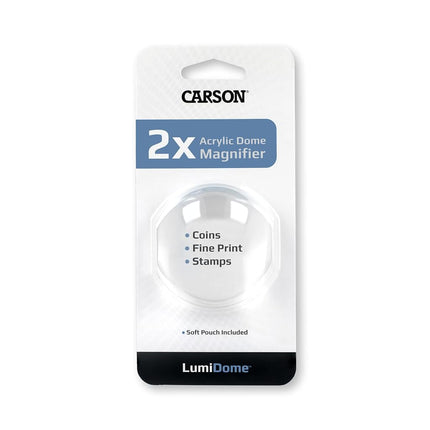 Carson 2X LumiDome Polished Ball Loupe with 60mm Base