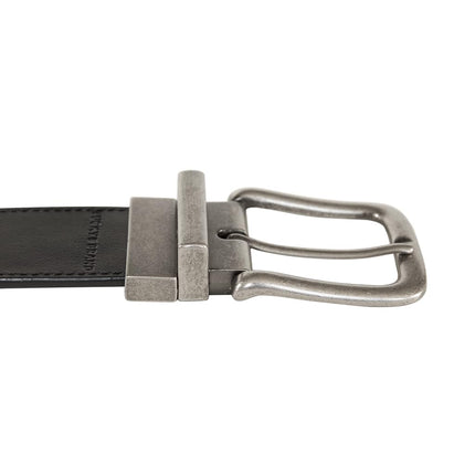 Lucky Brand Men's Reversible Genuine Leather Belt | Classic | Casual | Dress | Everyday | Western | Metal Buckle, Western Reversible - Brown/Black, 91cm