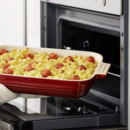 Fuente rectangular Le Creuset Heritage, cerámica de gres, 26 cm, 2,4 litros, color cereza, 71102260600001