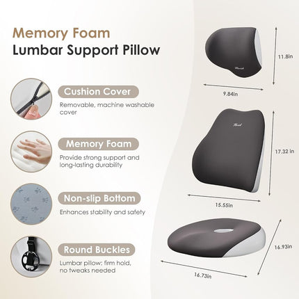 FLORICH Seat Cushion and Lumbar Support Pillow