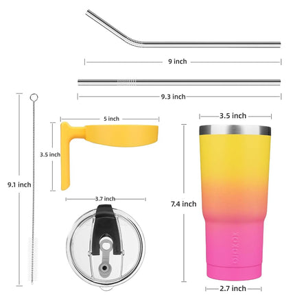 BJPKPK 600 ml Tumbler with Handle & Straw, Insulated Stainless Steel Mug