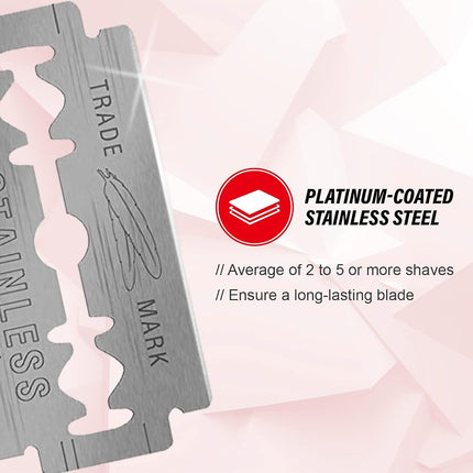Feather 200 Razor Blades NEW Hi-stainless Double Edge