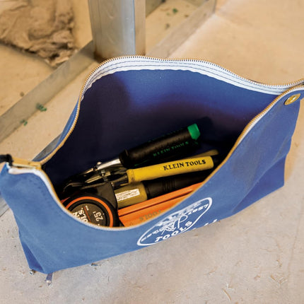 Klein Tools Canvas Zipper Pouch, 40.6 cm Tool Bag Storage Organizer, Blue 5539LBLU