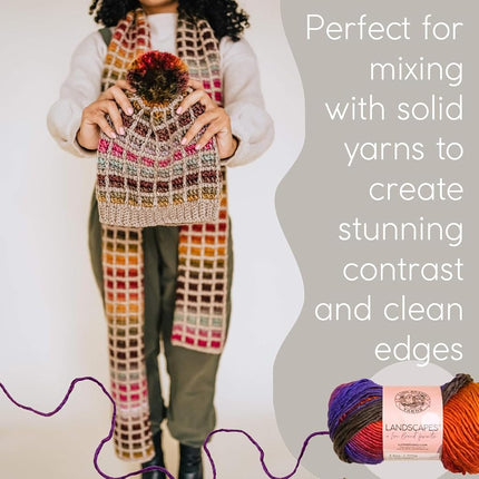 Lion Brand Yarn, Landscapes Crochet Yarn, Volcano, Multicolor, 3 Pack