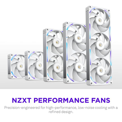 NZXT F140X - 140mm PWM RGB Performance PC Case Fan - White