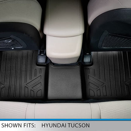 SMARTLINER Custom Fit All weather Floor Mats 2 Row Liner Set Black for 2020-2021 Hyundai Tucson