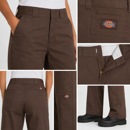 Dickies Women's Loose Fit Double Knee Work Pant (Fp283), Mushroom, 28
