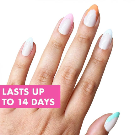 Olive & June Maximalist Instant Mani Press-On Nails (Glue) | 42 Fake Nails, 21 Sizes | Non-Toxic, Long-Lasting Big, Bold Gorgeous Realistic Look | Salon-Quality | Medium, Almond | Scalloped French