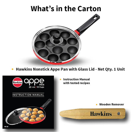 Hawkins Futura Non Stick Appe Pan with Glass Lid, 22 cm Size