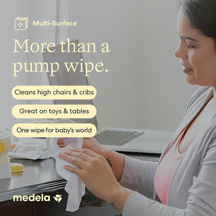 Medela Quick Clean Breast Pump and Accessory Wipes 90ct, 3 Packs of 30 Count, Resealable, Convenient and Hygienic On The Go Cleaning for Tables, Countertops, Chairs, and More