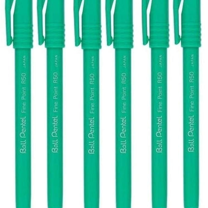Pentel Blue R50 Rollerball Ball Pen Pens Fine 0.8m