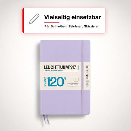 Notebook Hardcover Medium (A5), 120g Edition, Dotted, 203 pages, Lilac