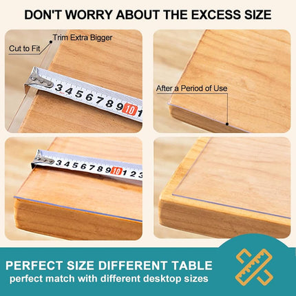Clear Table Cover Protector 38x76" Crystal Plastic Desk Protector Table Pad for Dining, Kitchen, Conference, Banquet, Writing Table - Water, Oil Resistant - Easy Clean, Anti-scratch