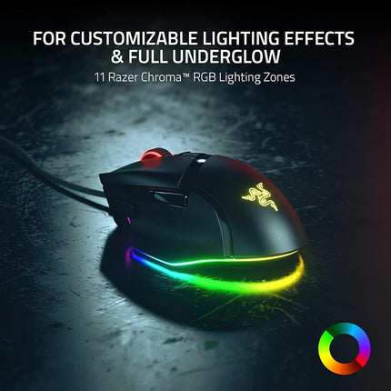Razer Basilisk V3 - Wired Customisable Gaming Mouse (10+1 Programmable Buttons, HyperScroll Tilt Wheel, 11 Chroma RGB Lighting Zones, Optical Mouse Switches, Focus+ 26K DPI Optical Sensor) Black