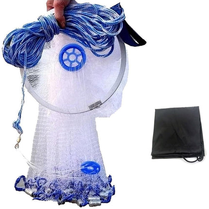 Cast Fishing Net with Aluminum Frame, 0.8inch/2cm 