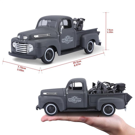 Maisto 32185 1:24 Scale Ford F-1 Pickup 48 Plus WLA Flathead 42 Model Car (Green)
