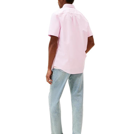 Tommy Hilfiger Short Sleeve Oxford Regular Fit, Men's Button Down Shirts, Rose Petal, S