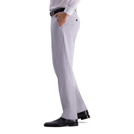 Haggar Men's Premium Straight Fit 4-Way Stretch Expandable Waistband Dress Pant, Light Grey, 30W x 30L