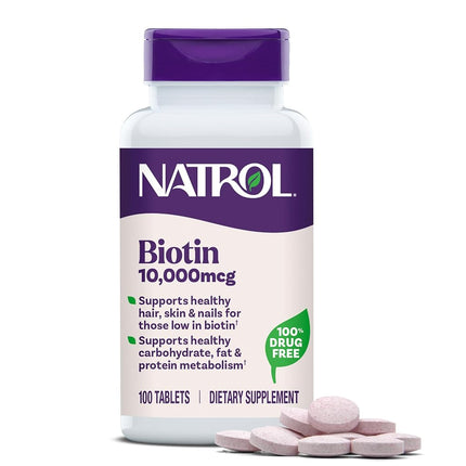 Natrol Biotin Maximum Strength Tablets, 10,000mcg , 100 Count