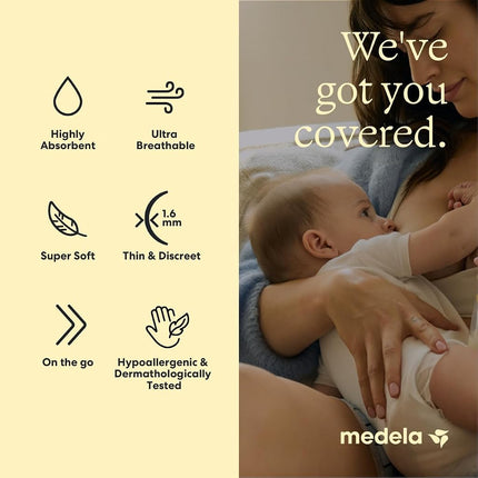 Medela Ultra-Breathable Nursing Pad | 120 Count, Highly Absorbent, Breathable and Discreet for Comfortable Wear