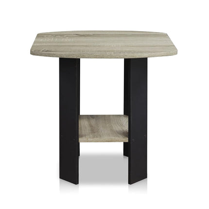 Furinno SIMPLE DESIGN Side Table Set of 2, 2-Tier End Table, Open Shelves Night Stand, Bedside Table, for Living Room, Bedroom, French Oak