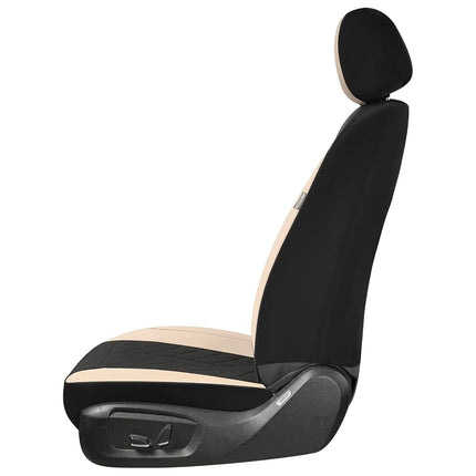 Coverado Car Seat Cover, Black Seat Cover for Cars, Luxury Leather Seat Covers Full Set with Embossed Pattern, Waterproof Car Seat Protector Car Seat Cushions Universal Fit Most Vehicle
