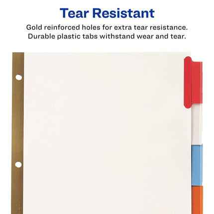 Avery Big Tab Insertable Dividers, 5 Multicolor Tabs, Case Pack of 36 Sets (11121)