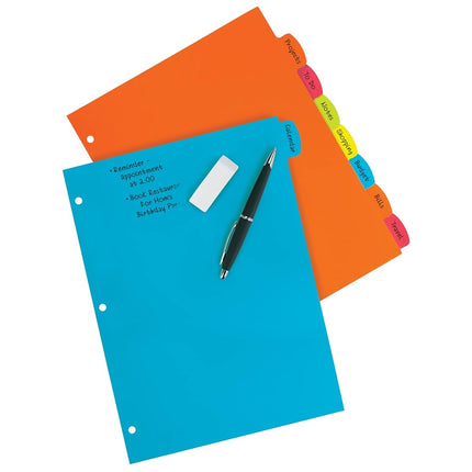 Avery Big Tab Write & Erase Durable Plastic Dividers for 3 Ring Binders, 8-Tab Sets, Bright Multicolor, 24 Sets, 192 Divider Tabs (16130)