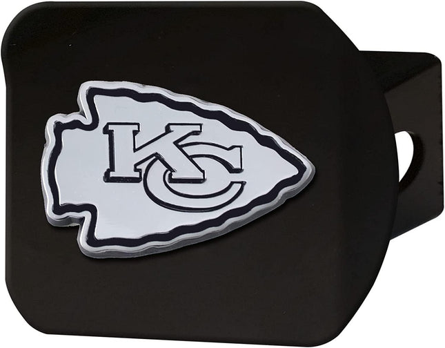 Kansas City Chiefs NFL Black Metal Hitch Cover wit