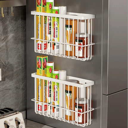 EigPluy Pack of 3 Kitchen Cabinet Door Storage Box, Self-Adhesive Wall Mounted Storage Box, Cupboard/Bathroom/Fridge Small Items Organiser Storage Boxes (White3)