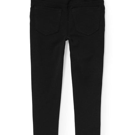 The Children's Place Jeggings de punto Ponte Pull on para niñas, negro sencillo, 8 Slim EE. UU.