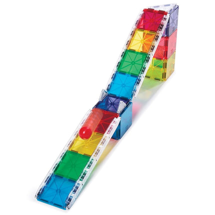 MAGNA-TILES Rail Racers Magnetic Construction Set, 33-Piece Set with Track Rails, Ages 3+, 30x6.5x30.5 cm, Educational STEM Building Toy