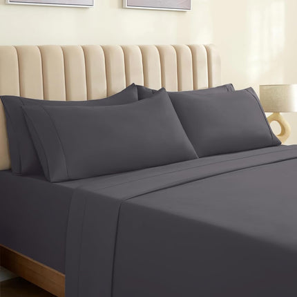 LuxClub 6 PC Sheet Set Bamboo Sheets Deep Pockets 