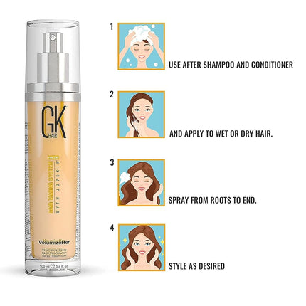 Hair Taming System Volumize Her Spray by Global Keratin for Unisex - 3.4 oz Volumizing Spray