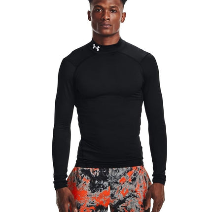 Under Armour Men's UA CG Armour Comp Mock, Men's Base Layer with a Polo Neck, Thermal Long Sleeve Top for Winter Running and Skiing with Anti-Odour Technology