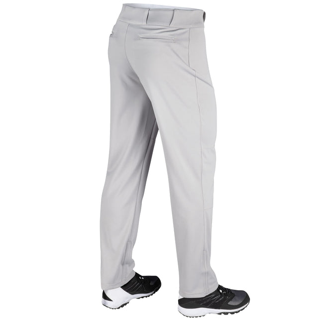 Pantalon de baseball CHAMPRO pour garçon, coupe ample à bas ouvert, avec entrejambe réglable et zone de glisse renforcée, gris