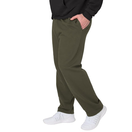 Hanes Men's, EcoSmart Fleece Sweats, Open Bottom Sweatpants, 30.5", Fatigue Green, XXL